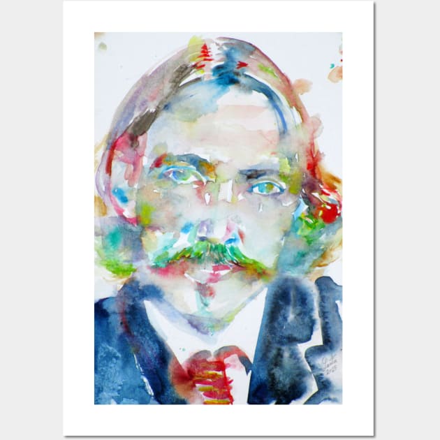 ROBERT LOUIS STEVENSON - watercolor portrait .2 Wall Art by lautir